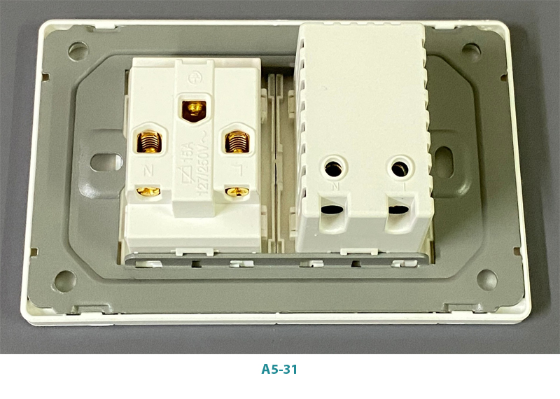 Mặt ổ cắm + cổng sạc USB type C+ USB type A lắp âm tường chính hãng Novalink A5-31